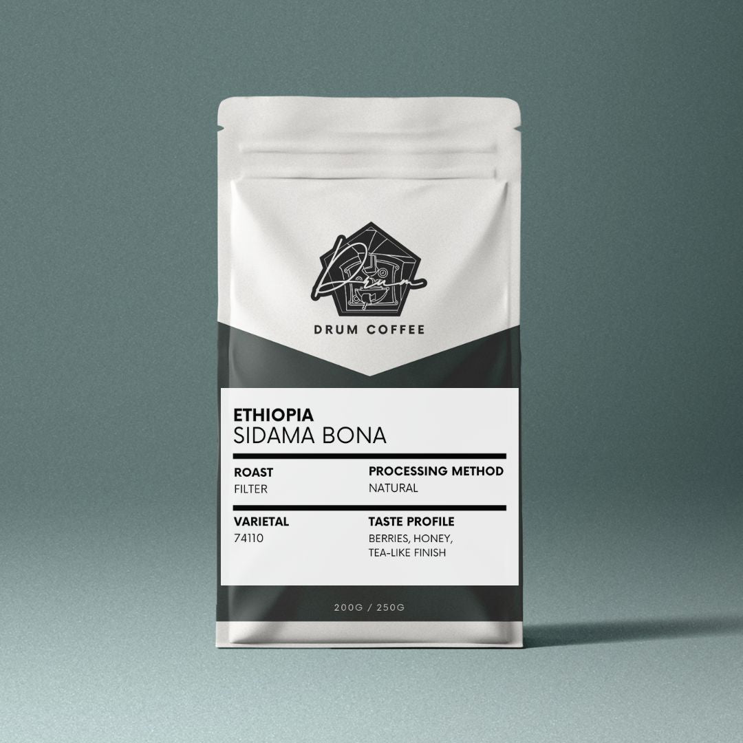 200g Natural ETHIOPIA SIDAMA BONA Specialty Grade Single Origin Arabica Filter Coffee Beans (Medium Light Roast)
